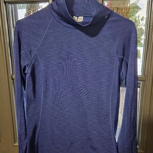 Purple Long Sleeve Cowl Neck Top Womens Uner Armour Coldgear Size M